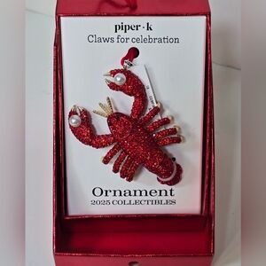 Piper K Red Lobster Bling Ornament 2025 Collection Nwt